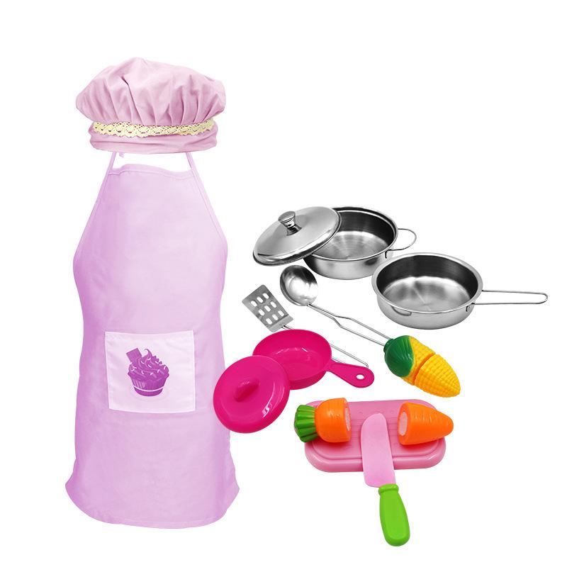 Durable Stainless Steel Kitchenware & Tableware Set - Role-Playing Cooking Toys for Kids