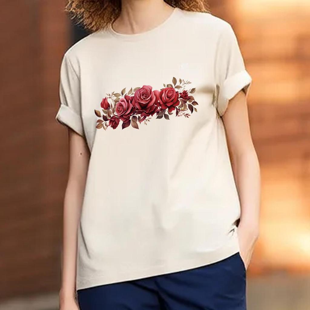 Large Flowers 28.5cm Wide, Easy To Print Iron-On Transfers, Towels, Clothing Stickers, DIY, Sweatshirts, T-Shirts, Heat-Adhesive Decals