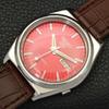 Seiko 5 AUTOMATIK VINTAGE 7025A JAPAN HERREN ROTES ZIFFERBLATT UHR a701227-5