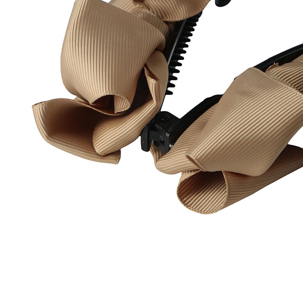 Fabric Temperament Solid Color Women Hair Clip Korean Style Vertical Clip Headwear Banana Clip