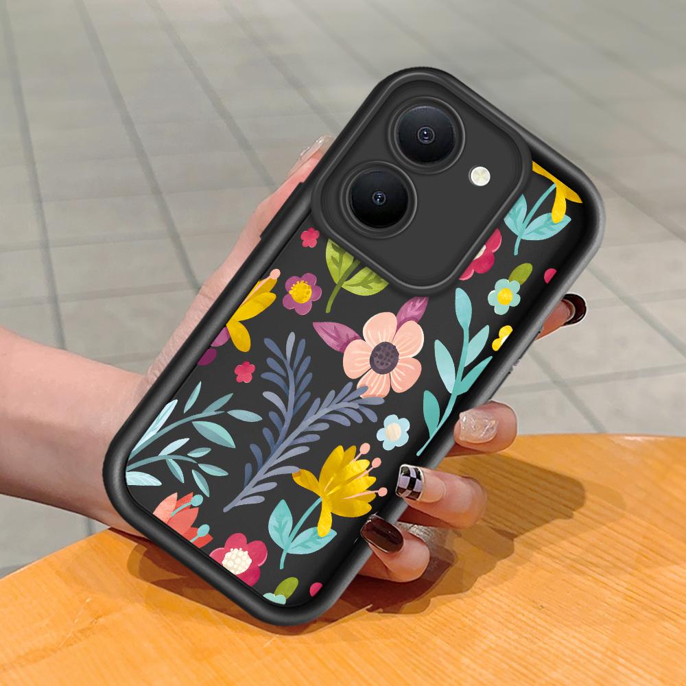 Coque de téléphone en Silicone souple, motif d'impression d'échelle carrée, couverture complète d'appareil photo, Protection antichoc, étui en caoutchouc pour Vivo