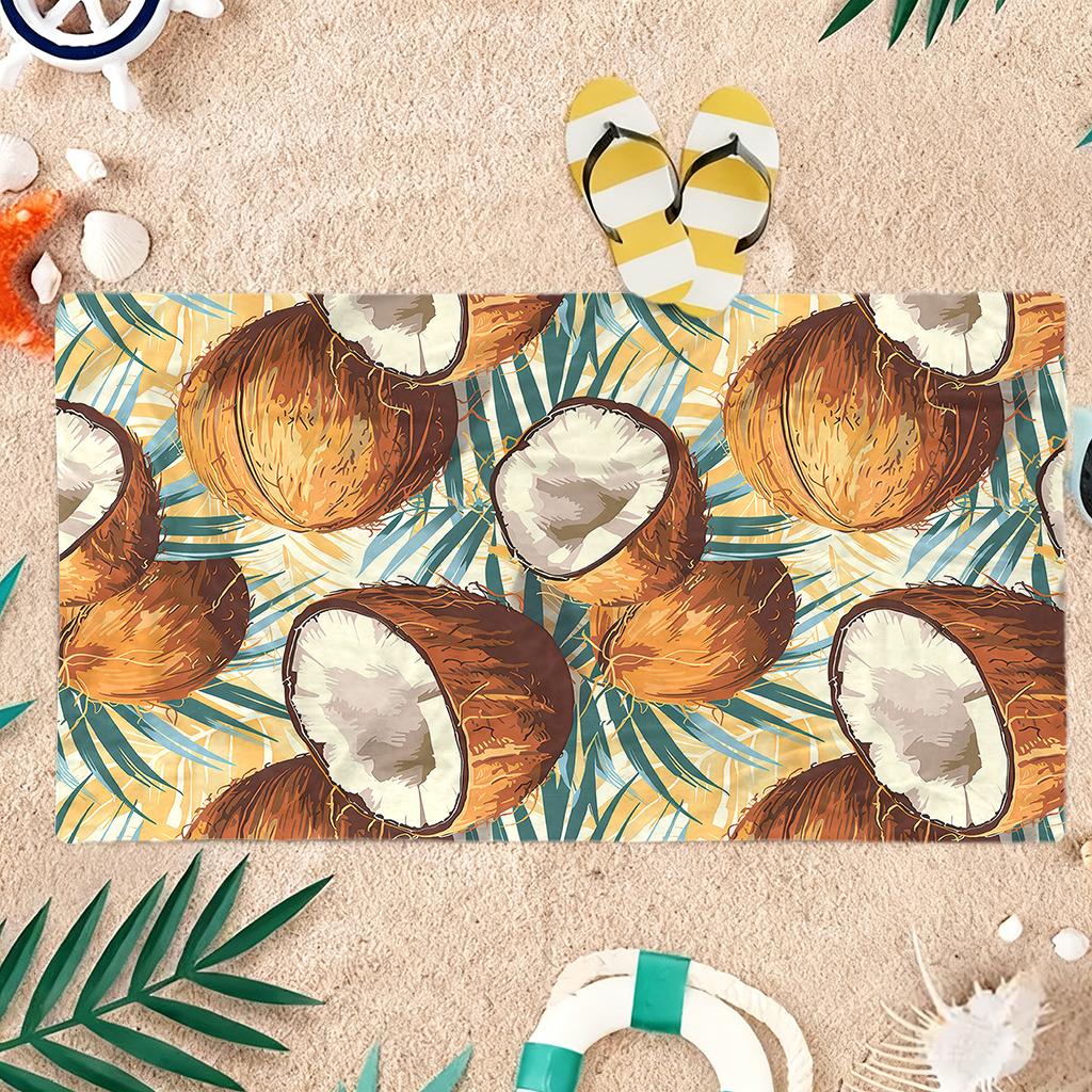 1pc With a Seaside Aroma Tropical Coconut Beach Towel Super Absorbent Suitable for Beach Vacation Pool Summer Gift for Friends