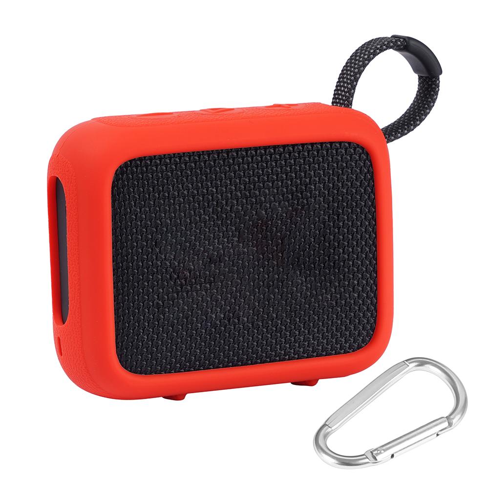 Lautsprecher Silikonhülle Kratzschutzhülle mit Karabiner Schutzhülle Stoßfest für JBL GO 4 Tragbarer BT-Lautsprecher