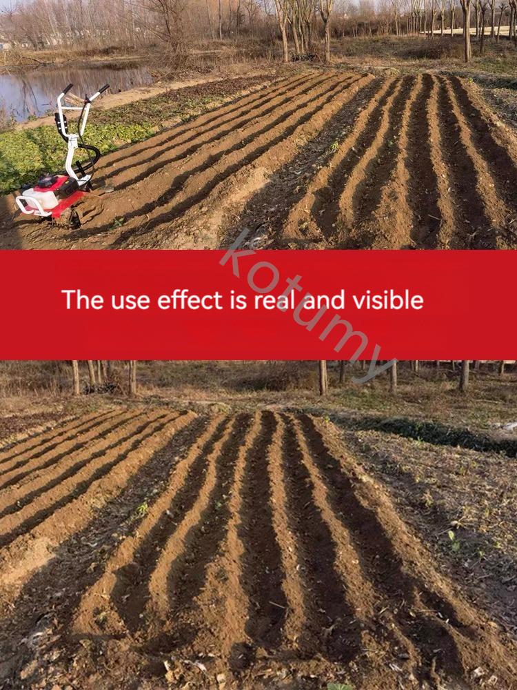 Agricultural Rotary Tiller Micro Tillage Machine Small Plough Soil Turning Household Gasoline Ditching Rotary Cultivator