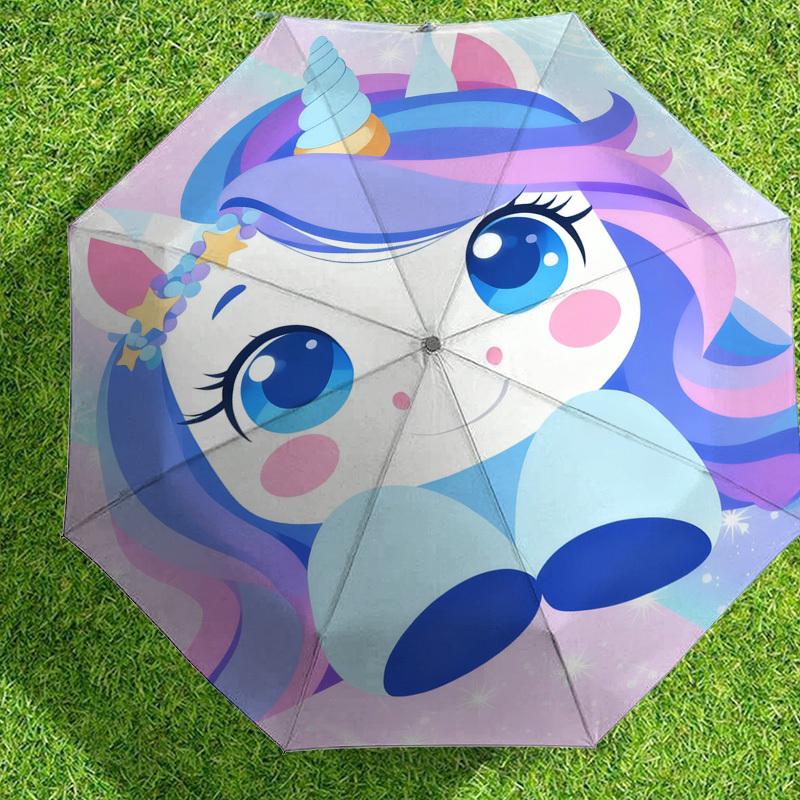 1pc Unicorn Fantasy Pattern Umbrella Design Automatic Opening and Closing Umbrella, High-quality Travel Umbrella, c1128167