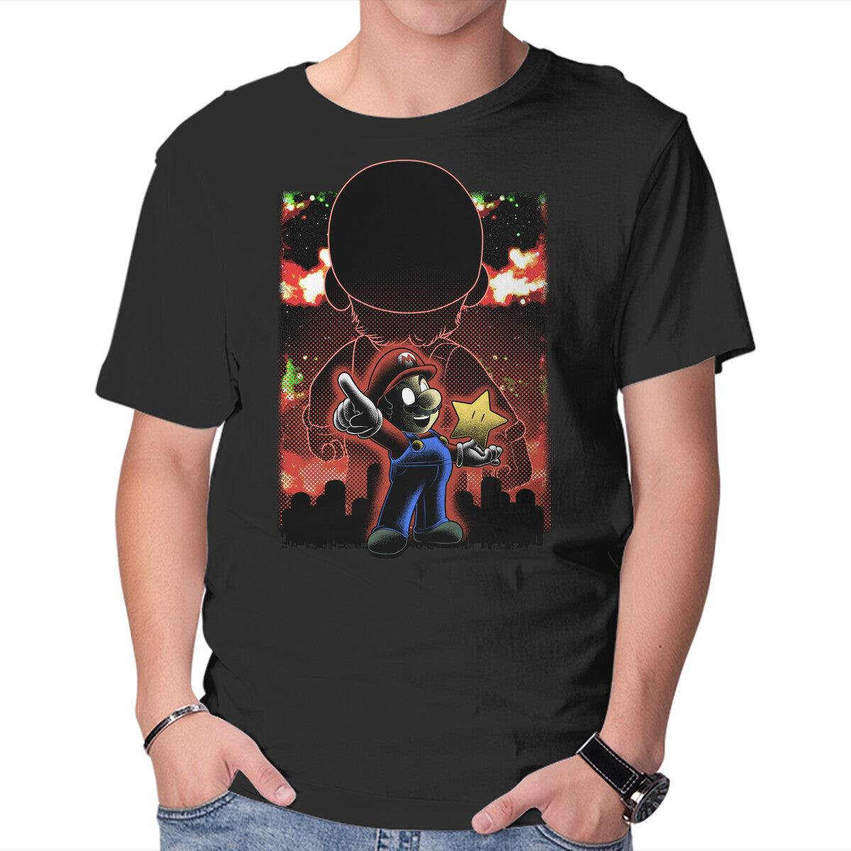 Unisex Crew Neck T-Shirt Plumber Lineart Shadow Nebula Graphic Short Sleeve Casual Tee XL