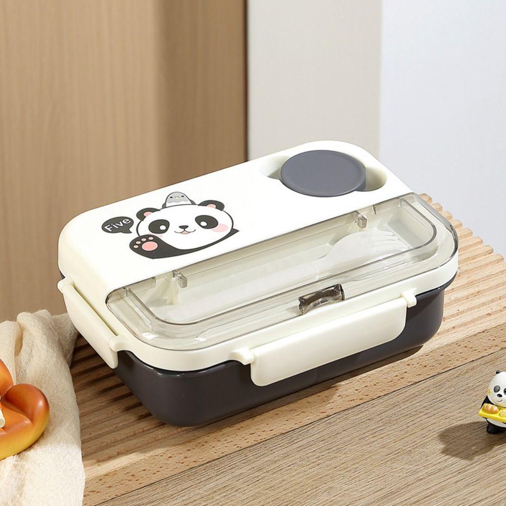 Stainless Steel Cartoon Kid's Lunch Box Portable Breakfast Boxes Divides Food Container  Camping