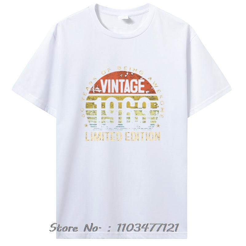 Anniversaire Vintage 1963 Vieux Cadeaux T-shirts Vintage T-shirts Graphiques d'Été Vêtements Streetwear T-shirt Oversize hommes T-shirt en Coton