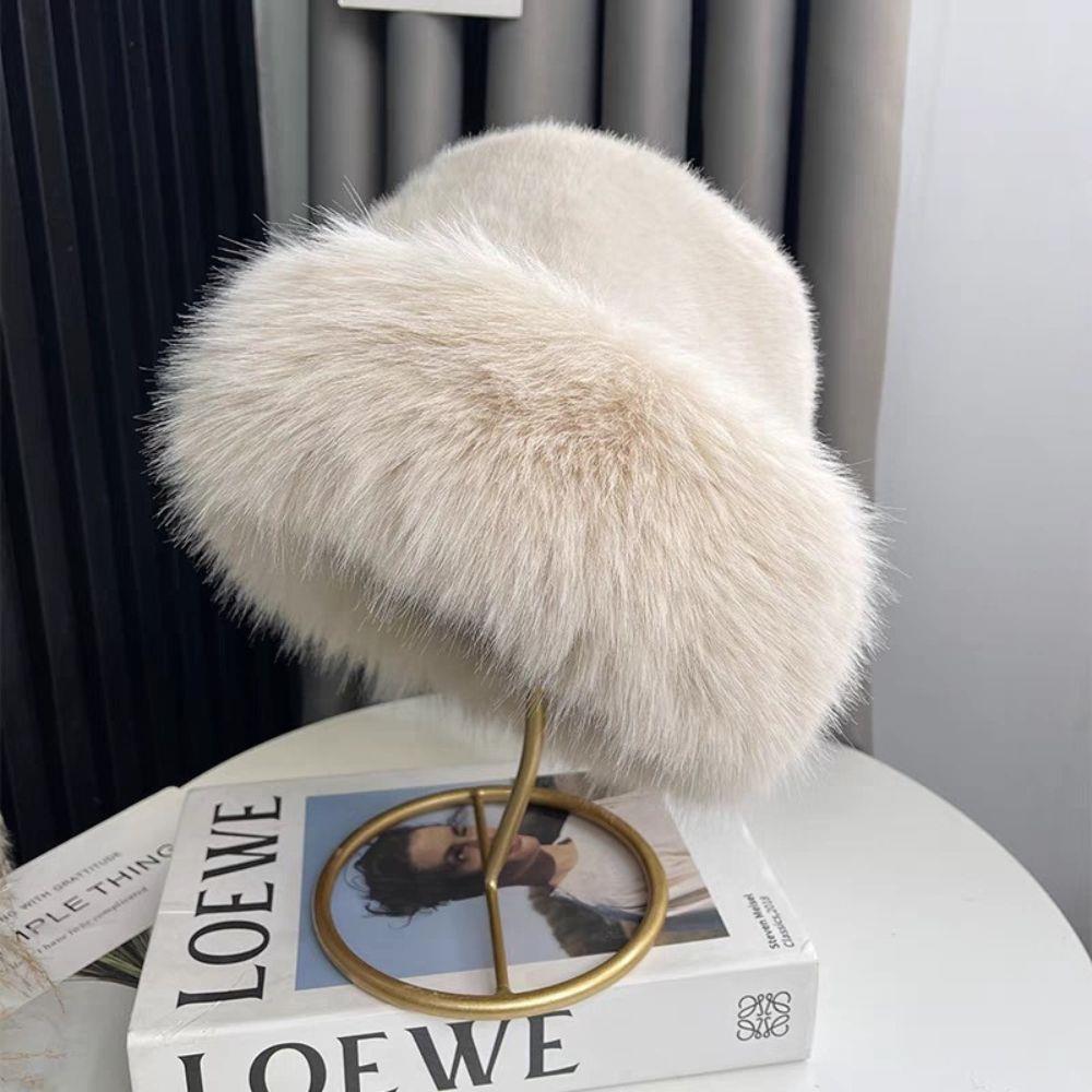 

Fluffy Fur Bucket Hat For Women Soft Fluffy Fisherman Hat Thicken Ear Protection Women s Winter Hat Cold Snowy Day Panama Cap