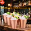 350ml Kupferbeschichtete Aluminium Perlen Tasse Leichte Retro Trinkbecher für Bar Küche Heimparty Gebrauch Geschenk Geschirr