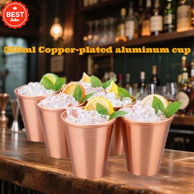 350ml Kupferbeschichtete Aluminium Perlen Tasse Leichte Retro Trinkbecher für Bar Küche Heimparty Gebrauch Geschenk Geschirr