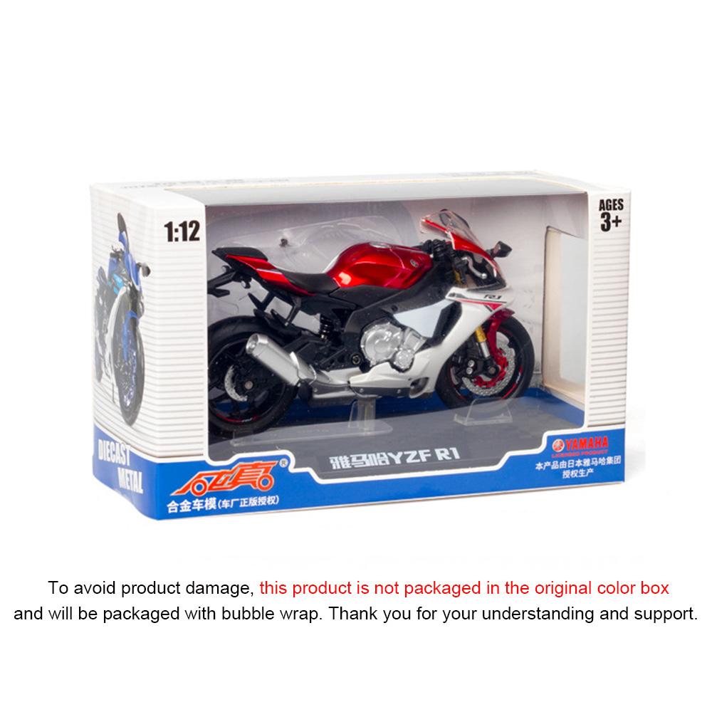 1/12 Scale Yamaha YZF R1 Metal Diecast Motorcycle Toy Car Model Rubber Tires Wheel Steering Toys Motorcycles Kids Children's Day Gifts