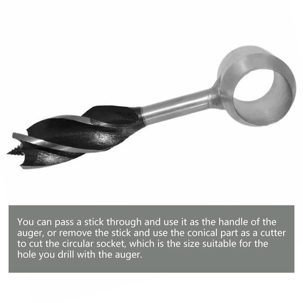 Portable Outdoors Drill Wood Punch Tool Carbon Steel Manual Hand Auger Drill Survival Drill Bit Self-Tapping Survival For Campin