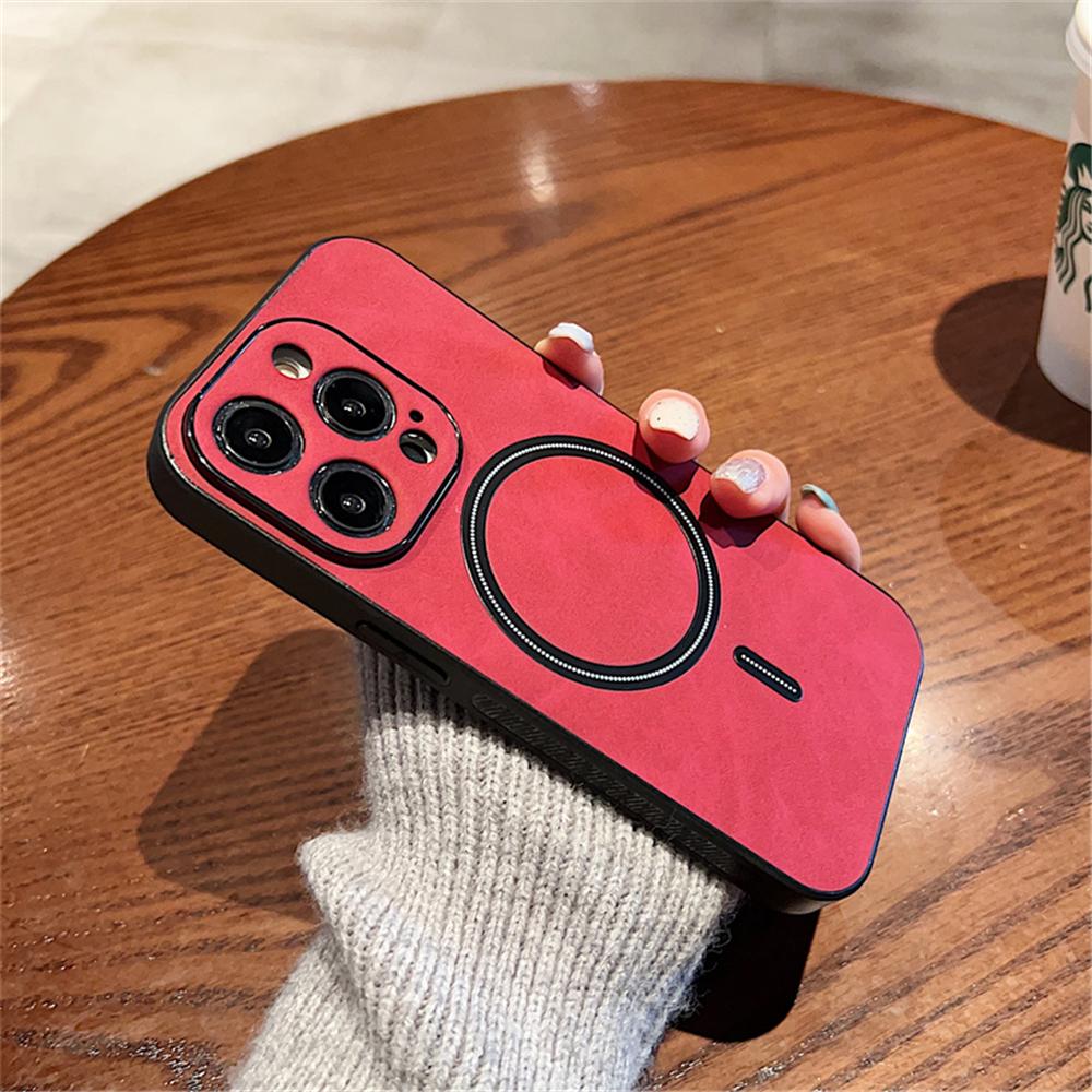 Leather For Magsafe Magnetic Case For iPhone 16 15 Pro Max 14 13 12 11 XR XS X  Wireless Charge Silicone Camera Protection Cover