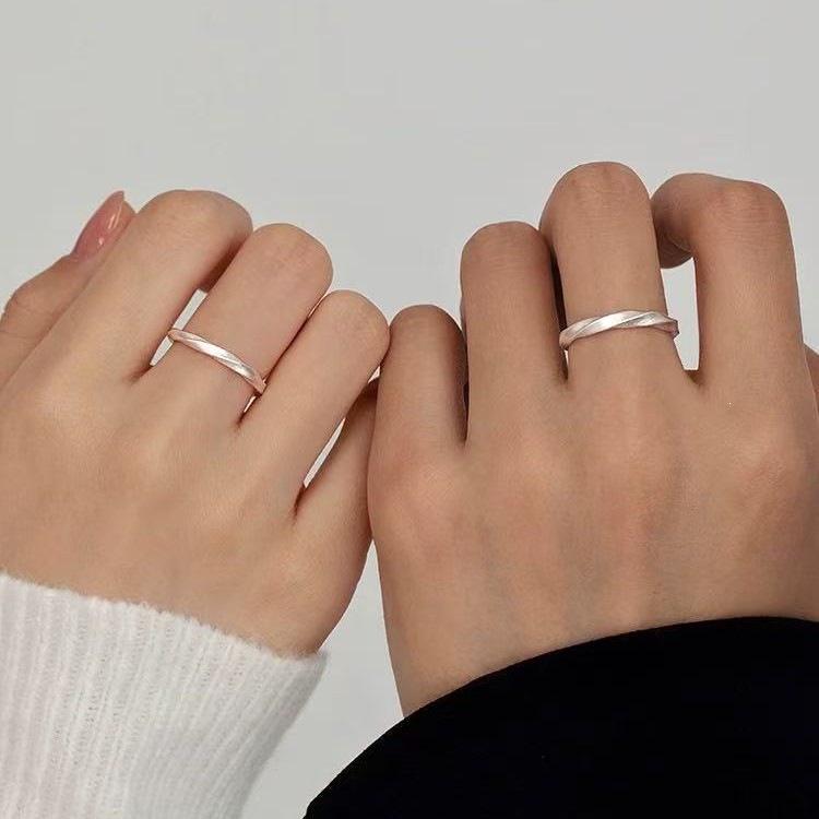 925 Sterling Silver Circular Open Ring Set for Men and Women - High-End Plain Band for Index Finger