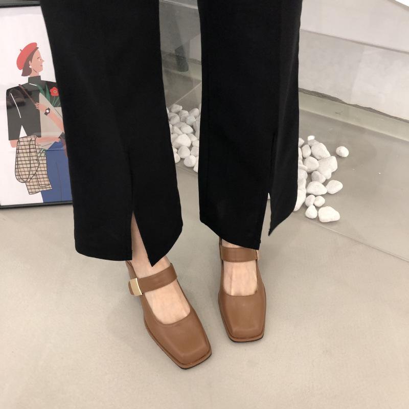 

French single shoes retro Mary Jane shoes children s high heels 2025 popular spring and autumn evening brown small leather shoes 39