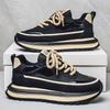 2025 Neue Herren Chunky Plateau Sneaker Mesh-Einsatz Zweifarbig Low-Top Atmungsaktiv Komfortabel Trendig Lässige Sportliche Schuhe für Herren