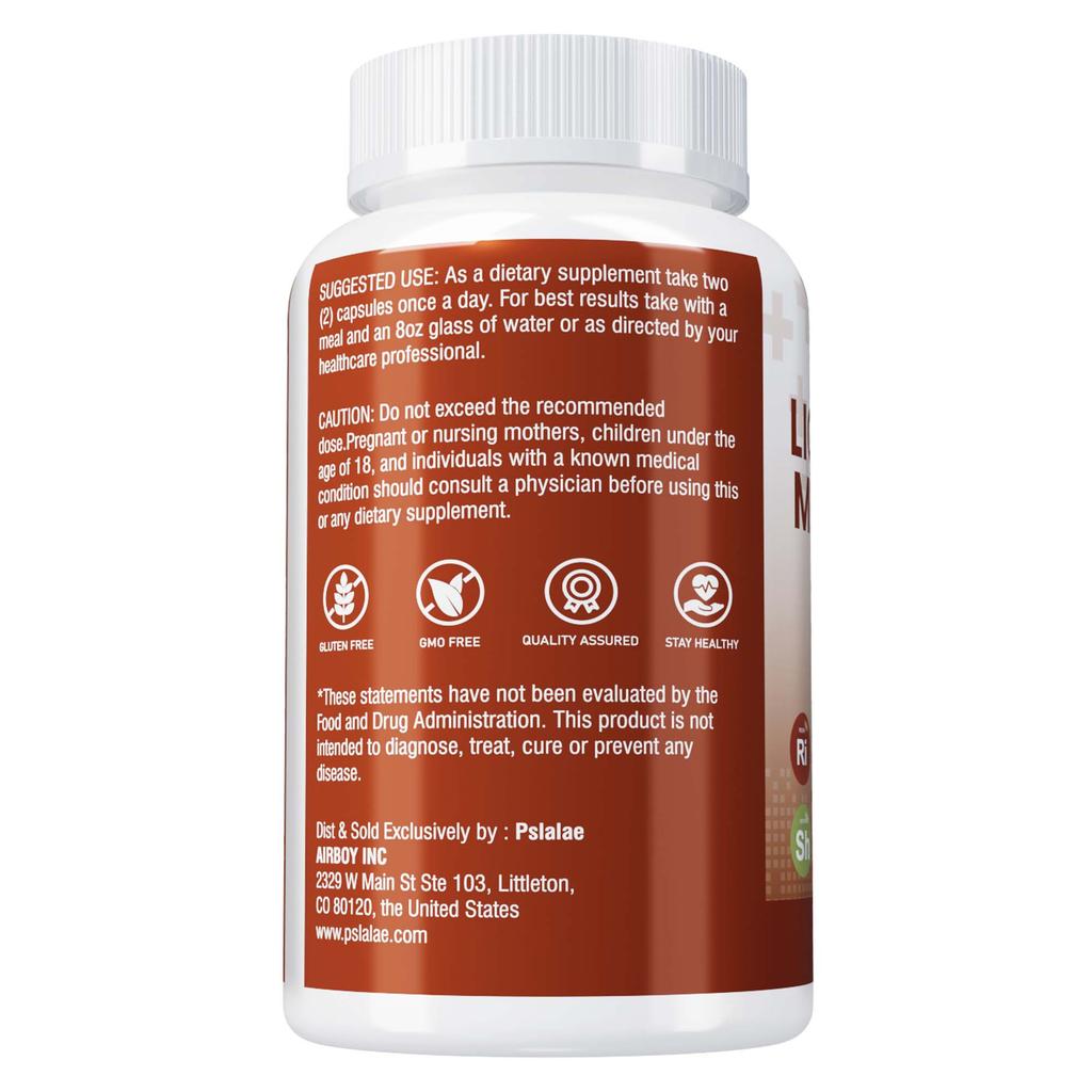 Lion's Mane Mushroom Capsules - Brain Memory Focus Immune Support Supplement