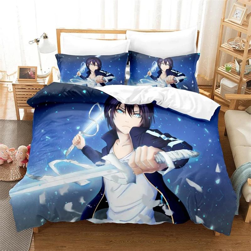 3D Printed Noragami Yato Bedding Set,Duvet Cover Comforter Bed Set Quilt Cover Pillowcase,King Queen Twin Size Boys Girls Adults