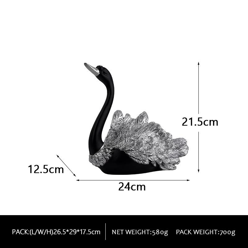 European Couple Swan Ornaments Wedding Latest House Living Room Entrance Wine Cabinet TV Cabinet Home Good Use Decoration Resin Crafts