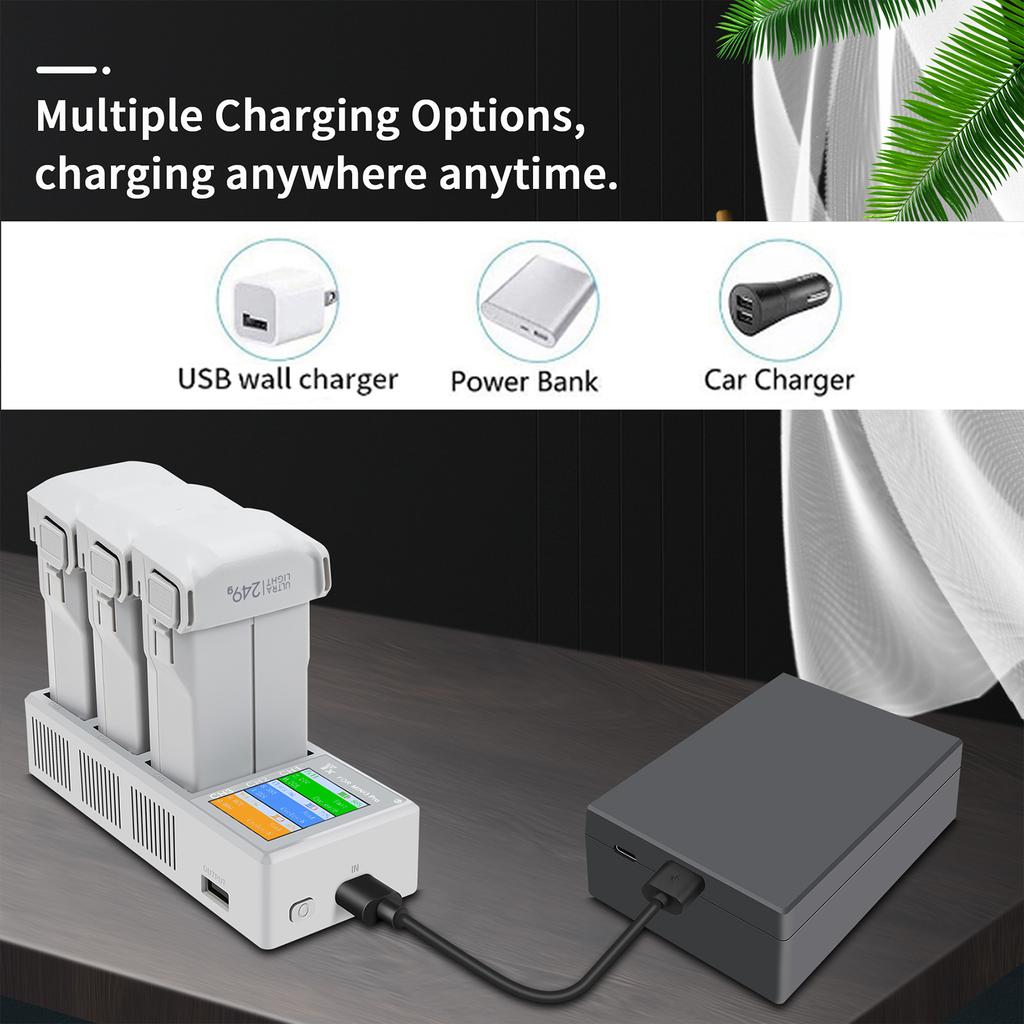 Multifunction Battery Chargers Charging Hub for Mini 3 Pro/Mini 3 Flight Quick Charging Hub USB Chargers LCD Display