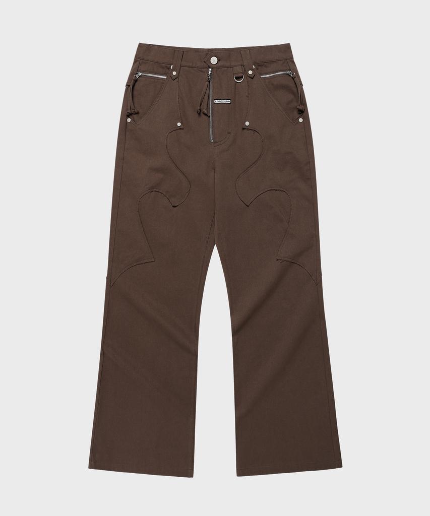 THEVINYLHOUSE Western Boots Cut Pants Brown