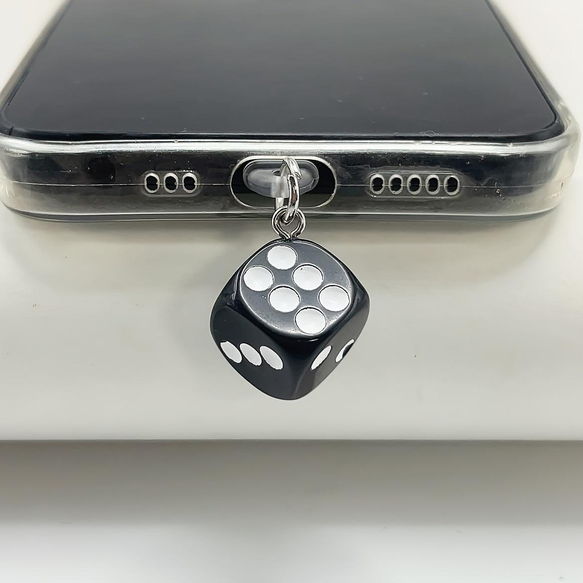 

Creative 3D Dice Design Anti-Dust Plugs, Black and White Mobile Phone Dustproof Charms,mobile Phone Decorations Small Gift For Type C чорний
