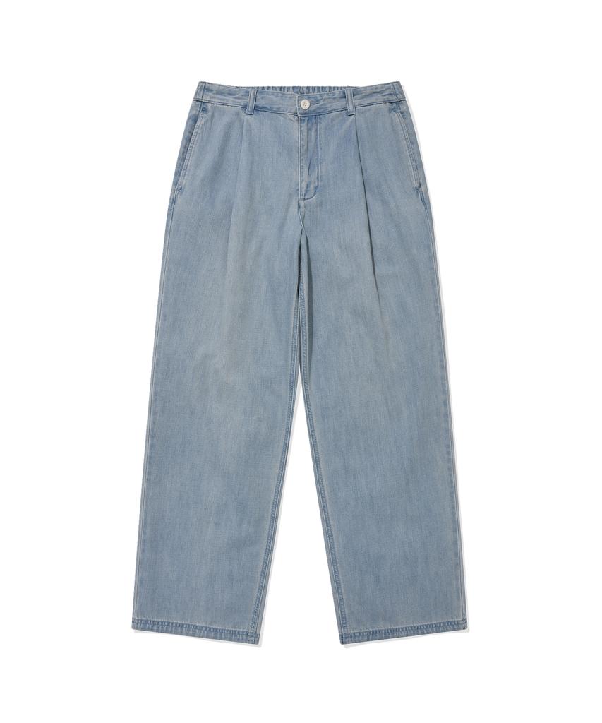 COVERNAT Semi-Wide Lightweight Denim Easy Pants Light Blue