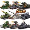 WW2 Military Cartoon Tank Monster Germany Karl Gerat Railway Gun P1000 Soviet KV 44 Model Building Blocks Bricks Toys Kids Gifts