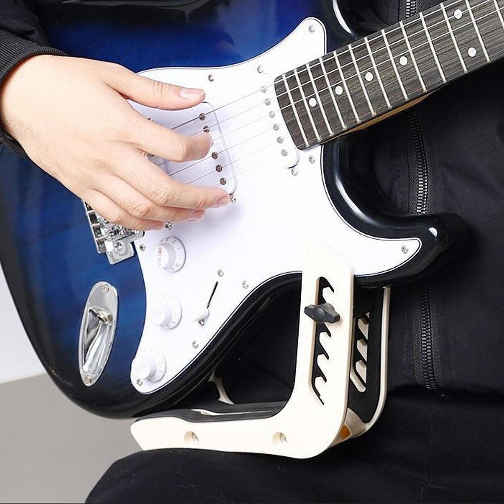 Adjustable Electric Guitar Stand with Footrest, Ergonomic Base, Lightweight Stool, Practical