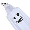 Comfortable Trick Or Treat Gear Halloween Ghost Cloak with Hood, Loose Fit Irregular Hem Costume Family Dress Up for Cosplay Party, White Spooky
