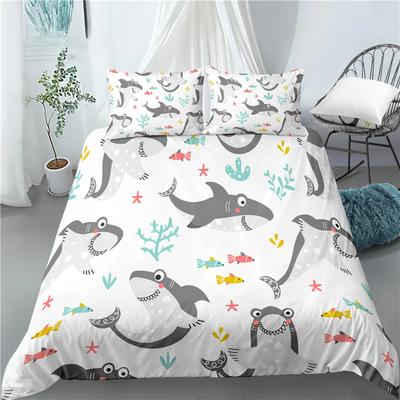 Home Living Luxury 3D Baby Shark Print 2/3Pcs Comfortable Duvet Cover PillowCase Bedding Sets Queen and King EU/US/AU Size