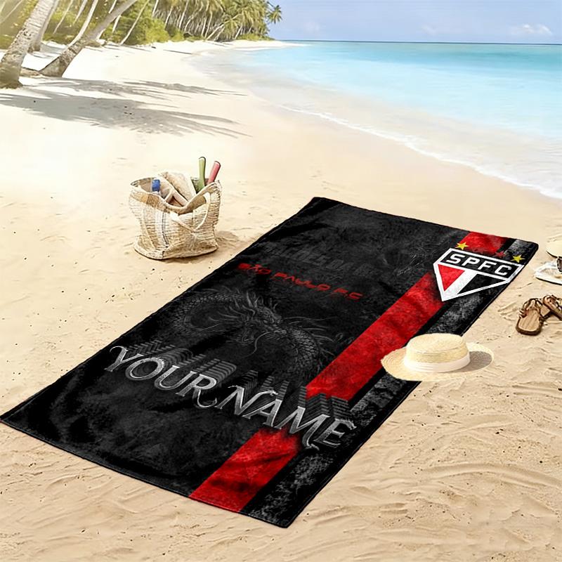 Name Custom Sao Paulo FC Print Beach Towel, Large Soft Quick Dry Towel for Beach Camping Swimming