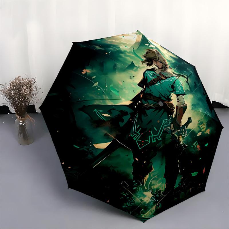 1pc The Legend of Automatic Open/close Folding Portable Umbrella with 8-Rib Structure for Women/Men, All-Season Use  A0901136