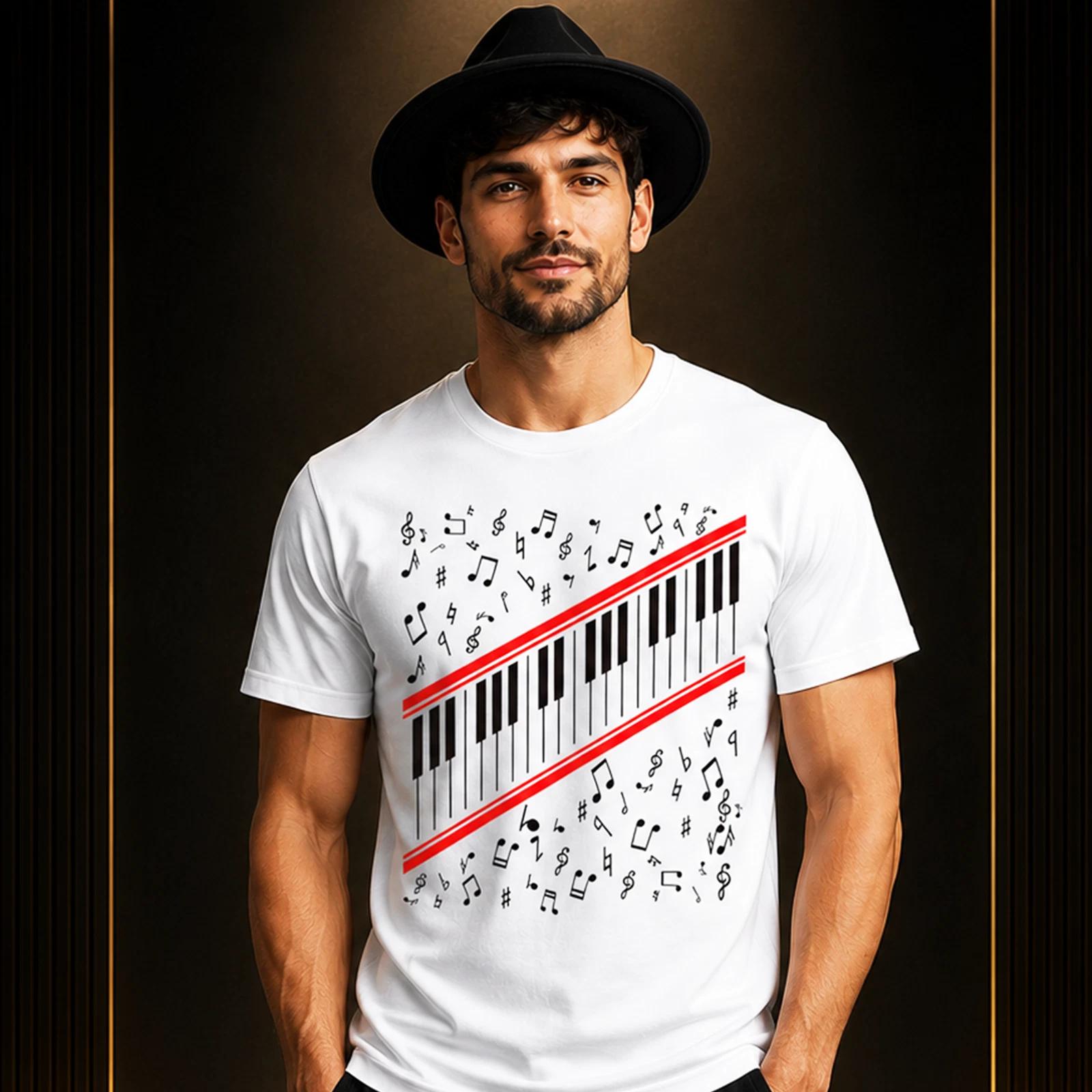 Piano Keyboard Music Notes MJ T-Shirt Musician Tee Gift Unisex Graphic Shirt S