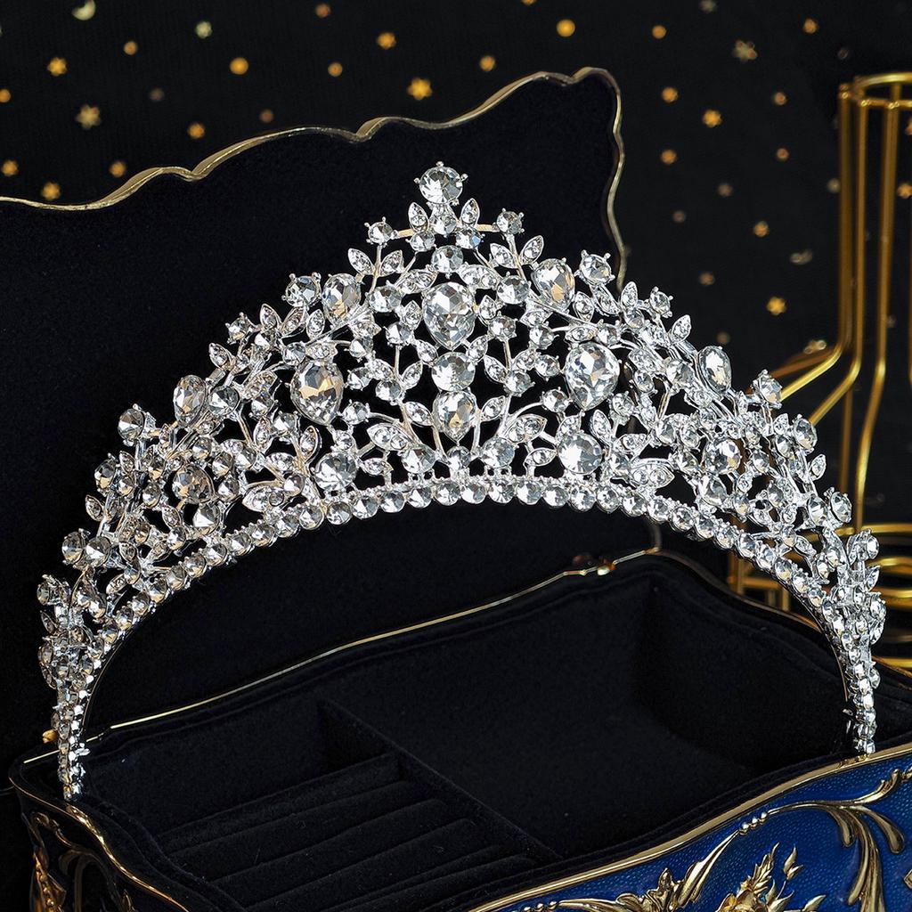 Full Diamond Crystal Princess Crown Luxury Queen's Crown Headdress Hair Accessories Birthday Party Girl Headpieces