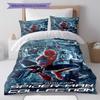 Superhero Series Spider-Man Cartoon Pattern Bedroom Three-piece Duvet Cover Bedding Set for Children.
