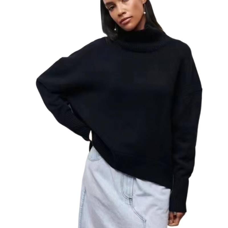 Soft and Comfortable High Collar Solid Color Pullover Shirt, Not Easy To Pilling, Trendy Solid Color