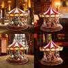 Carousel Music Christmas Box Rotating Movement Melodic Tunes Holiday Gift Toy