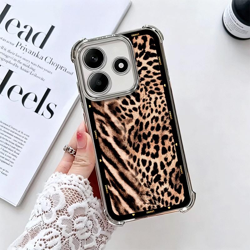 

Модний милий чохол для телефону з леопардовим принтом та покриттям для Xiaomi Redmi Note 14 15 Pro Plus 13 12 11 11S 11T 10 9S 9 5G Протиударний Airaba Redmi Note 9