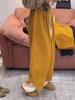 Women's High-Waisted Retro Corduroy Wide-Leg Pants: Autumn Slimming Straight-Leg Crop