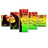 5 Pieces Wall Art Canvas Bob Marley Rasta Reggae Poster Paintings Modern Home Decor Living Room Modular Picture Bedroom Mural