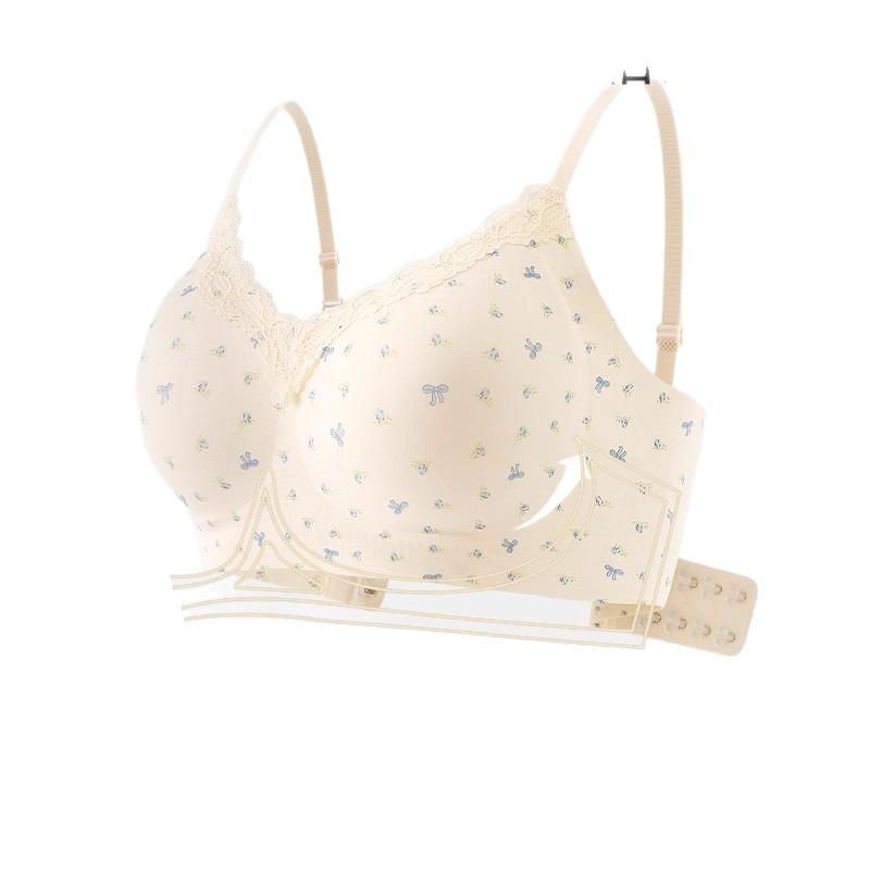 French Style Women Seamless Wireless Push Up Lace Backless Bra
