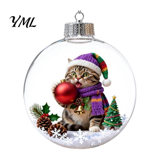Kreative Winterferien-Geschenke Leuchtendes Weihnachtsgeschichten-Ornament, Licht?Up Mini Animals Hängender Ball Schmuck mit Warmem 3D Szenen Kugeln LED