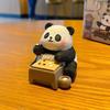 Adorable Resin Wood Carving Panda Figurine. Creative and Exquisite Panda Decorative Item for The Desktop. Cultural and Creative Product.