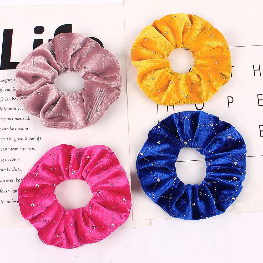 Velvet Nail Pearl Scrunchie Women Elastic Hair Rubber Bands Accessories Gum For Women Girls Ties Hair Ring Rope Ponytail Holder
