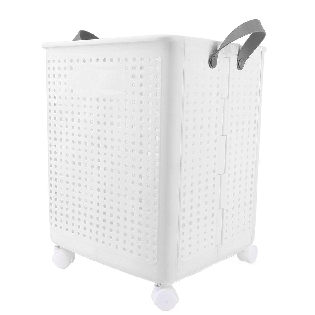 Foldable Laundry Basket with 4 Wheels Space Saving Portable Storage Hamper for Clothing Toys Home Sundries