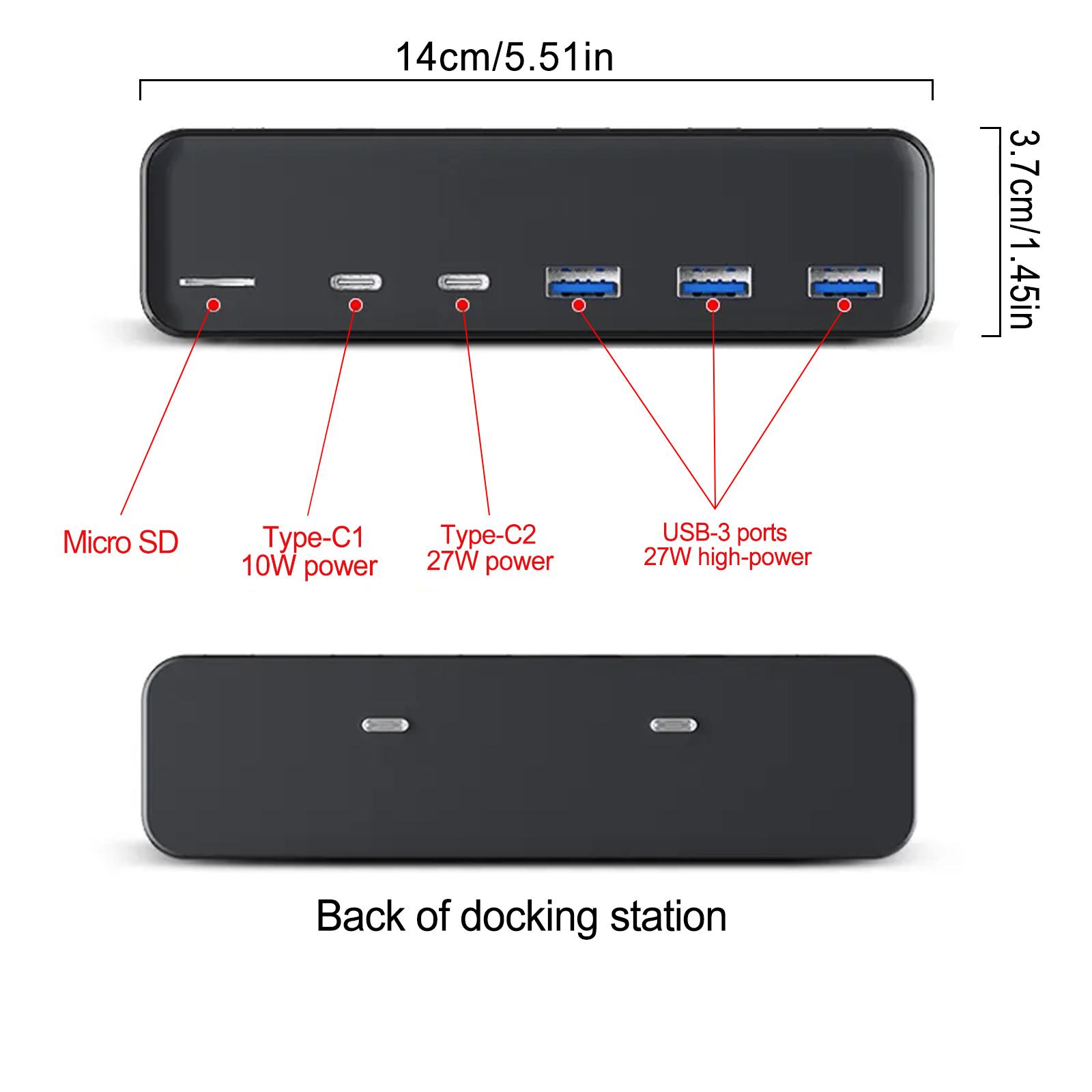 

USB Shunt Hub For Tesla Model Y Model 3 Accessories 21-23 27W Quick Charger Type-C SD Docking Station Extension чорний
