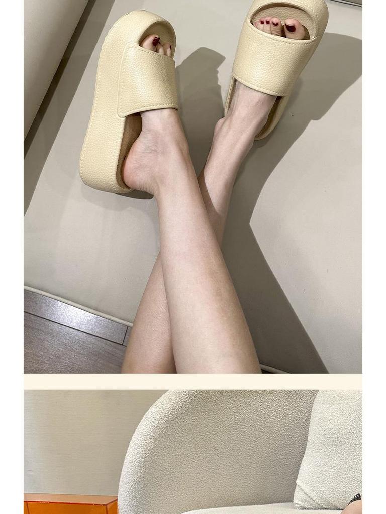2024 Women's Thick-Soled Height-Boosting Slippers - Summer Outdoor Casual Versatile Beach Comfort Slippers