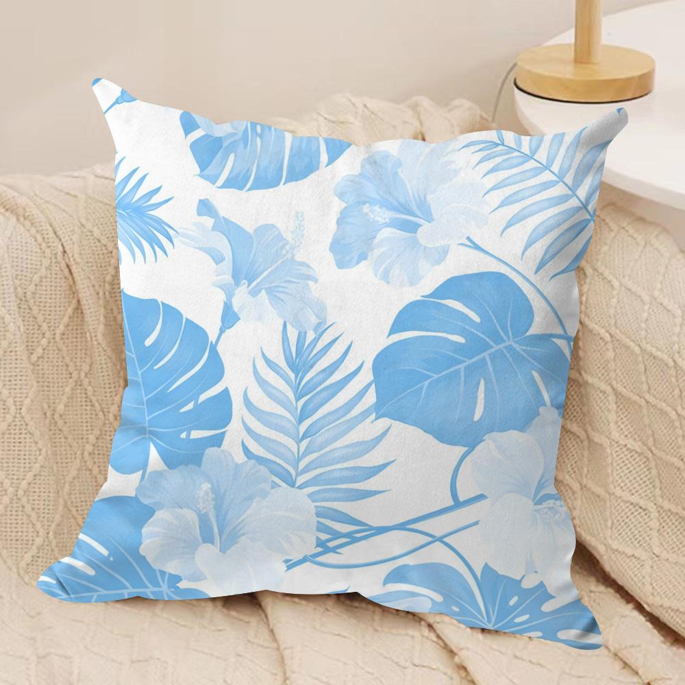 Boho Monstera Pattern Cushion Cover Soft Plush Fabric DoubleSided Printed Cushion Covers for All Seasons Modern HomeDecor Gift